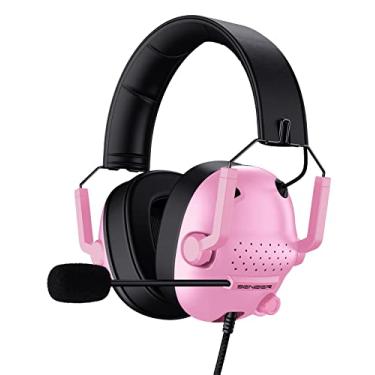 Imagem de SENZER Fone de ouvido para jogos SG500 para PS5, PS4, Xbox, fone de ouvido com som surround com microfone com cancelamento de ruído – Almofadas auriculares removíveis com espuma de