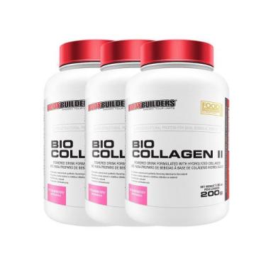 Imagem de Kit 3X Colágeno- Bio Collagen Ii 200G - Sabor Morango - Bodybuilders