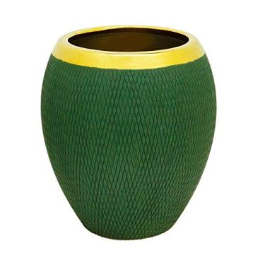 Imagem de VASO DECORATIVO CERÂMICA VERDE ESCURO 16x18cm