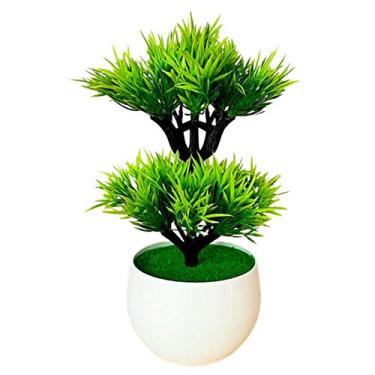 Imagem de heave Vaso de plantas falsas com vaso de plástico, plantas de flores artificiais em vaso para casa, escritório, sala de estar, banheiro, arranjos verde