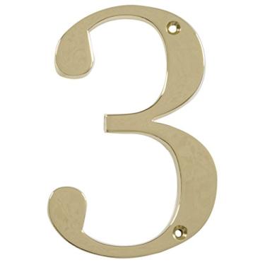 Imagem de Distinctions by Hillman 843153 Casa de latão polido de 10 cm com montagem embutida número 3