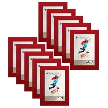 Imagem de Kit 10 Molduras Porta Retrato 10X15 Vermelho