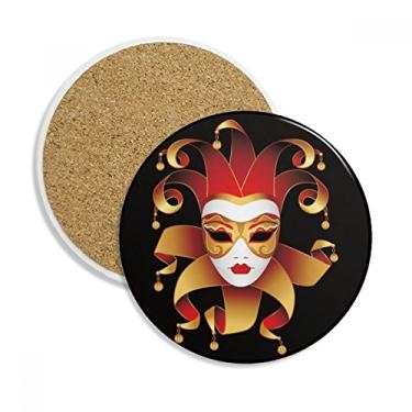 Imagem de Mysterious Head Caneca porta-copos Happy Carnival Of Venice Pedra absorvente de proteção de mesa