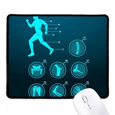 Imagem de Mousepad com ilustração humana da estrutura óssea, borda costurada, tapete de borracha para jogos