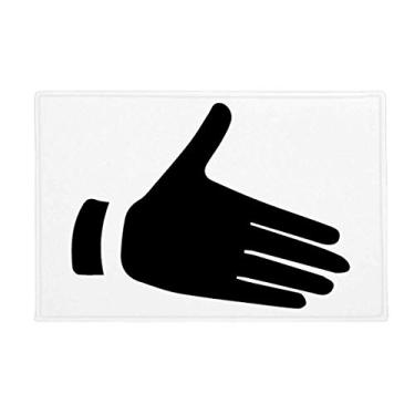 Imagem de DIYthinker Reach Out Gesture Outline Pattern Tapete de chão antiderrapante Tapete para porta de banheiro