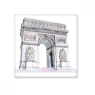 Imagem de Arco do Triomph em Paris, França, Azulejo de Cerâmica Brilhante, Decalque de Pedra Adorna de Tijolos Vitrificados