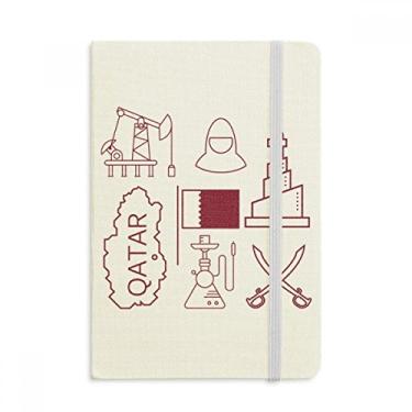 Imagem de Caderno de desenho da Cidade do Catar com bandeira de petróleo oficial de tecido rígido diário clássico