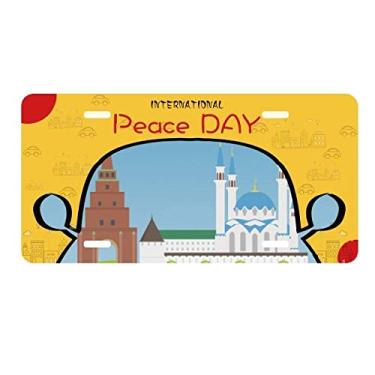 Imagem de DIYthinker Placa de carro com estampa de símbolo nacional da Rússia Kazan