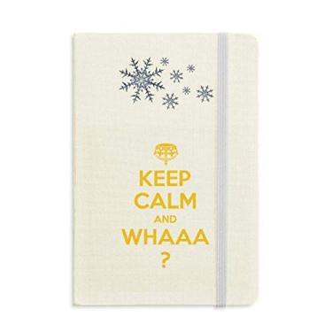 Imagem de Caderno com frase Keep Calm And WHAAA amarelo grosso flocos de neve inverno