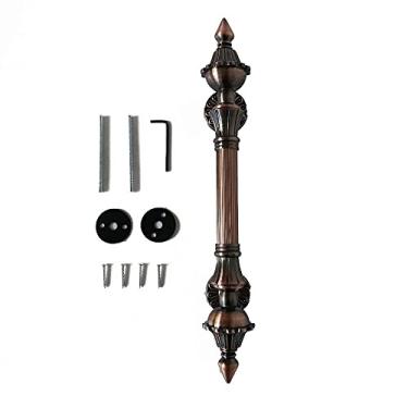 Imagem de maçanetas de porta de empurrar retrô villa archaize maçaneta de madeira e acessórios de maçaneta, Green Bronze, um pequeno