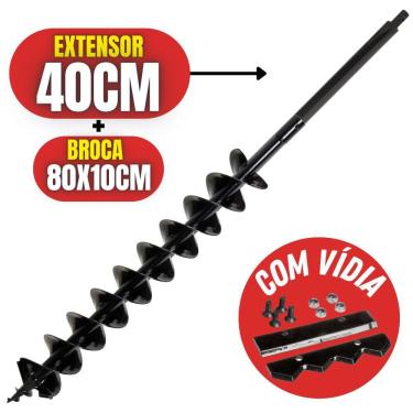 Imagem de Broca de Espiral Duplo Kawashima E Lâmina de Vídia 800mmx100mm + Alongador de 400mm Par...