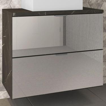 Imagem de Armário De Banheiro Loft 3 Gavetas Espelhado 100% Mdf Portoro - Móveis Bosi