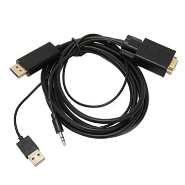 Imagem de Cabo VGA para DisplayPort, Cabo Conector VGA para DisplayPort Com Chipset IC Integrado, Cabo Conversor de Vídeo HD Com Fonte de Alimentação e para Computadores, Laptops,