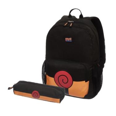 Imagem de Mochila De Costas Naruto Uzumaki Escolar Com Estojo Infantil