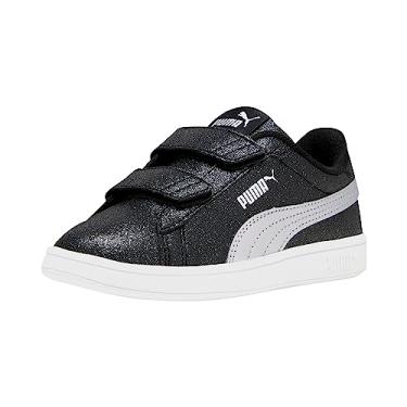 Imagem de PUMA Tênis infantil unissex Smash 3.0 Hook and Loop, Glitz Glam PUMA Black-puma prata-puma branco, 3 Little Kid