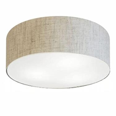 Imagem de Plafon Cilíndrico Cúpula Tecido 80x15 cm, Vivare Iluminação, Plafon3019 RST, Rustico Bege, Gigante