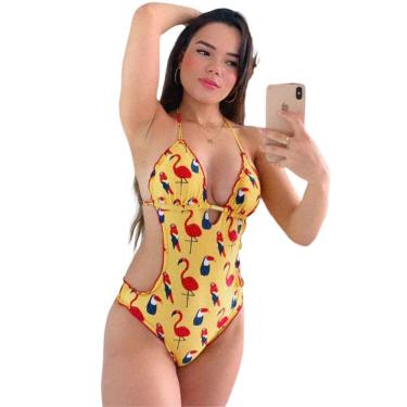 Imagem de Maiô Engana Mamãe com Estampa de Pássaros e Empina Bumbum