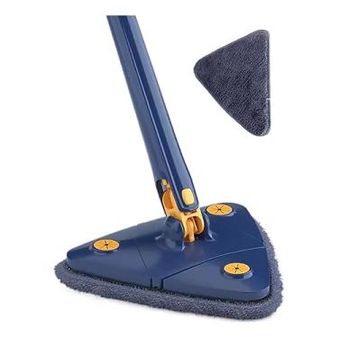 Imagem de Esfregao Rodo Triangular Giratório Mop Limpeza Vassoura Mágica 360 Rotativa (Azul)