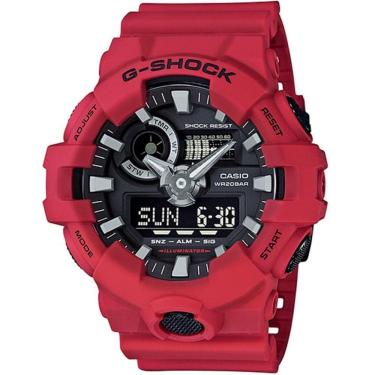 Imagem de Relógio CASIO G-SHOCK masculino anadigi vermelho GA-700-4ADR