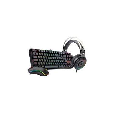 Imagem de Kit Gamer Redragon RGB, com Headset Lamia 2, Drivers 40mm + Teclado Kumara, Switch Outemu Brown, ABNT2 + Mouse Cobra 12400 DPI, Preto - S125