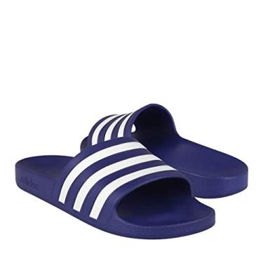 Imagem de adidas Sandália feminina Adilette Aqua Slide, Azul tripulado/branco/azul, 7