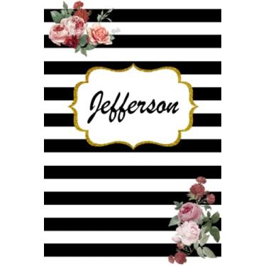 Imagem de Jefferson: Classic Floral Personalized Notebook/Journal/ Log Book/ Planner With Name, 110 pages of your selected paper, planner. Size: 6” x 9”