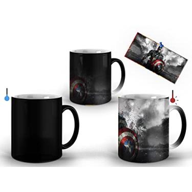 Imagem de Caneca Mágica LEAR Capitão América O Soldado Invernal #2 - Preta - 325ML