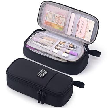 Imagem de Estojo de caneta durável, grande bolsa de armazenamento para material escolar, faculdade, meninas adolescentes, adultos