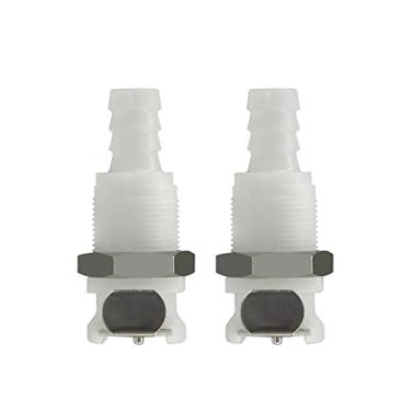 Imagem de BBTUS 2 peças 1/4" 3/8" 5/16" tubo de plástico em linha mangueira conector rápido com válvula de desligamento, montagem em painel, acoplamento de desconexão rápida de montagem em painel, acessórios