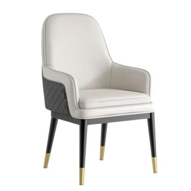Imagem de Cadeira de jantar de couro, cadeiras de madeira maciça, sala de jantar, cadeiras modernas de couro PU, cadeira de braço estofada