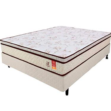 Imagem de Cama Box Casal Colchão Molas Ensacadas + Box Microfibra Bege BF Colchões 138x188x57cm