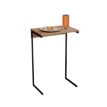 Imagem de Mesa De Apoio Sofá Sala Escritório Suporte Notebook Trabalho Lazer Lateral Decoração Cor: Preto - Corazzi