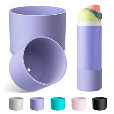 Imagem de 2 peças de capa de silicone Alwenid para garrafa de água Owala 680 ml, capa protetora antiderrapante para garrafas de água de aço inoxidável FreeSip, Twist e Flip (Roxo)