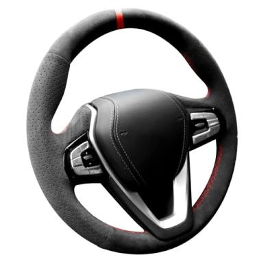Imagem de Alfanxi Capa de volante Alcantara para BMW G20 G21 G30 G31 G32 X3 G01 X4 G02 X5 G05/ X7 G07 Z4 G29 G11 G12 (listra vermelha)
