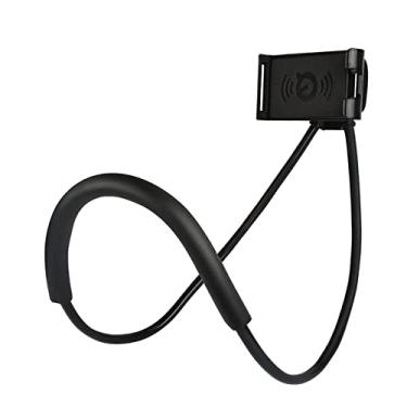 Imagem de Xafissy Suporte para celular pendurado no pescoço – 60 cm preto para cintura, mesa, cabeceira, suporte universal para celular e tablet
