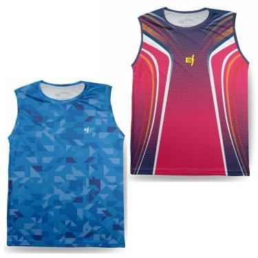 Imagem de Regata Masculina Cavada Proteção UV Térmica Caminhada Kit 2-Masculino