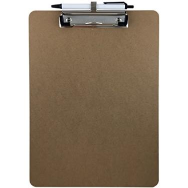 Imagem de Trade Quest Prancheta para suporte de caneta, tamanho de letra, clipe de perfil baixo, placa compensada única (caneta incluída)