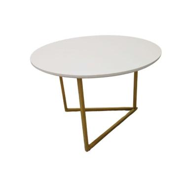 Imagem de Mesa De Centro Redonda Jade Base De Ferro Estilo Industrial