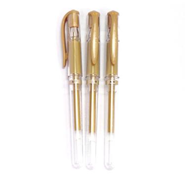 Imagem de Caneta esferográfica Uni-Ball Signo de ponto largo com tinta dourada, 1,0 mm, 3 canetas por pacote, 3 Pens