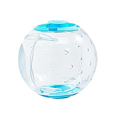 Imagem de Generic Bola de exercício para hamster de 18 cm Roda de bola de gerbil escavada Acessório multifuncional de instalação fácil Brinquedo de pequeno animal, Azul