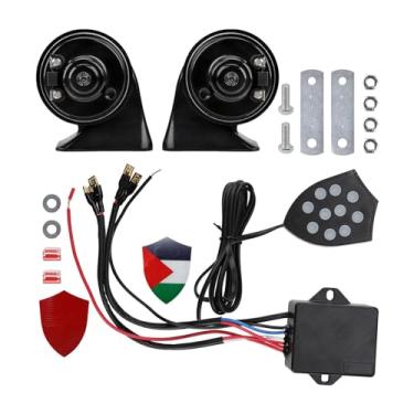 Imagem de UGPLM Buzina eletrônica para carro, regulador de 12v, controlador musical universal, buzina para veículos, barco, caminhões, carros,
