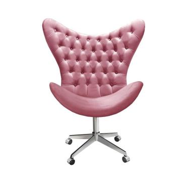 Imagem de Poltrona Alice Capitonê Cadeira Egg Giratória com Rodinhas