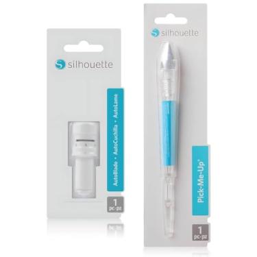 Imagem de Silhouette Blade Replacement for Cameo 4 and 5 and Pick Me Up Pen - Substituição de lâmina e ferramenta aplicadora de strass com ponta aderente para arte de unhas, pintura de diamante e projetos de