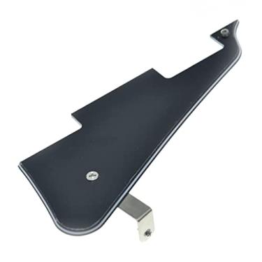 Imagem de KAISH Pickguard preto de 3 camadas LP para guitarra com suporte de aço inoxidável de níquel e parafusos de montagem de aço para Gibson Les Paul dos EUA