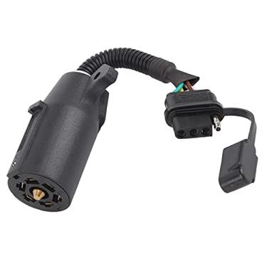 Imagem de Trailer – Tomada de 7 pinos modificada para carro 6-24 V 7 a 4 pinos adaptador de plugue de reboque com lâmina redonda para barra de reboque à prova de intempéries