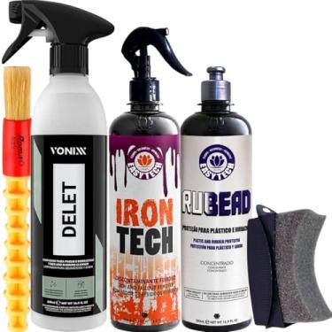 Imagem de Kit limpeza de rodas e pneus Easytech Vonixx Delet Iron Tech Rubead 500ml