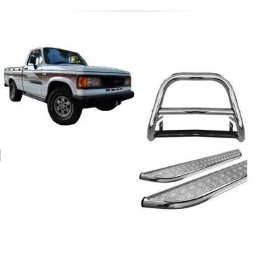 Imagem de Kit Quebra Mato C/Barra Estribo Chapa Cromado D20 - HOZZ