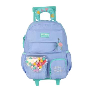 Imagem de Mochila de Rodinhas Sem Alça Luxcel Up4You Pompom Lilás