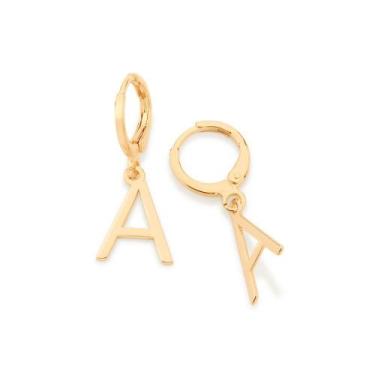 Imagem de Brincos banhado ouro 3x 24k 18k e 22k femininos argola letras rommanel