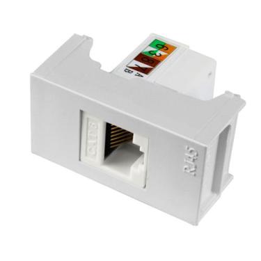 Imagem de Módulo Tomada de Rede RJ45 Cat6 8 Fios Linha Slim Ilumi - 81641